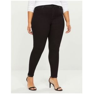Lane Bryant black stretch skinny jeans genius fit 20 short